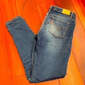 Girls 710 Super Skinny Blue Jeans
